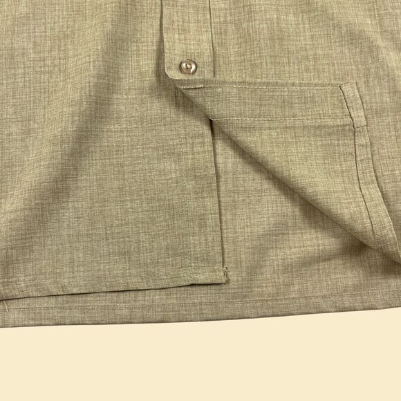 1990s light green mens shirt by Haband, vintage 90s casual short sleeve - Picture 6 of 9